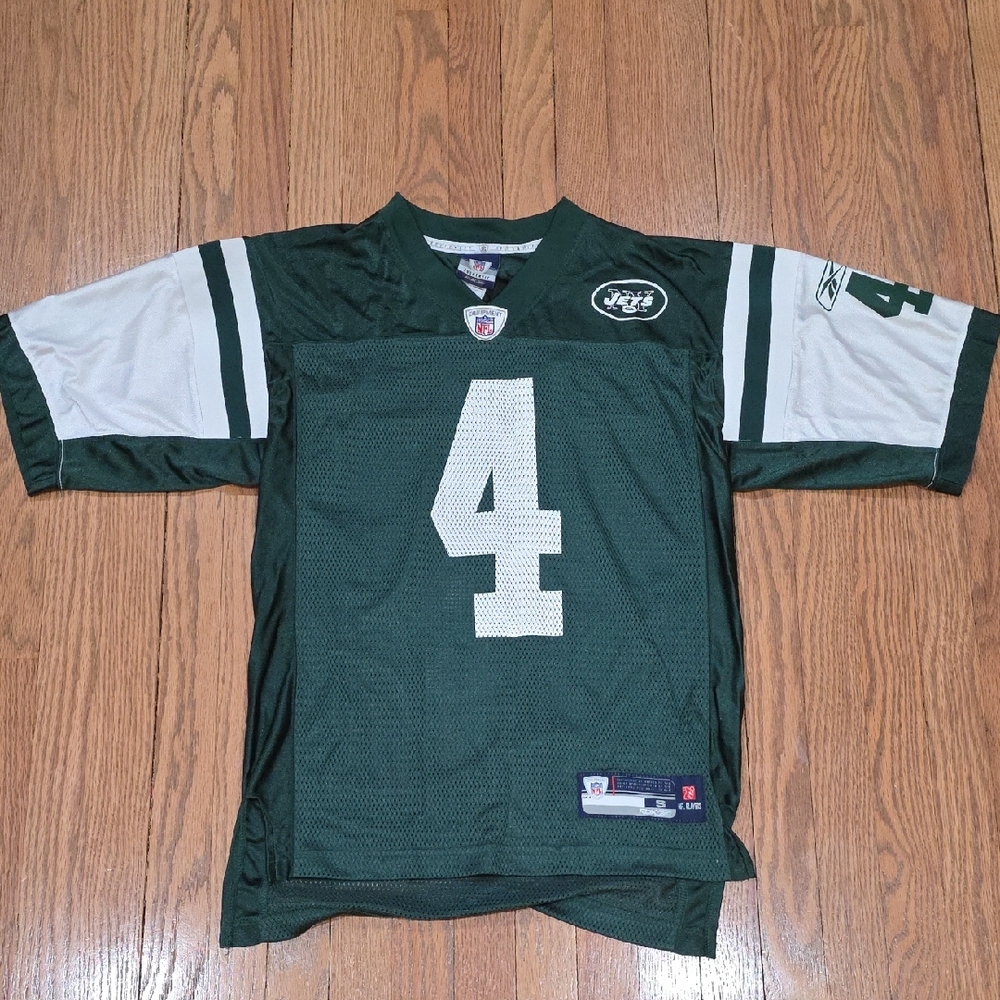 Mens Brett Favre Dark Green and White New York Jets Jersey By Reebok